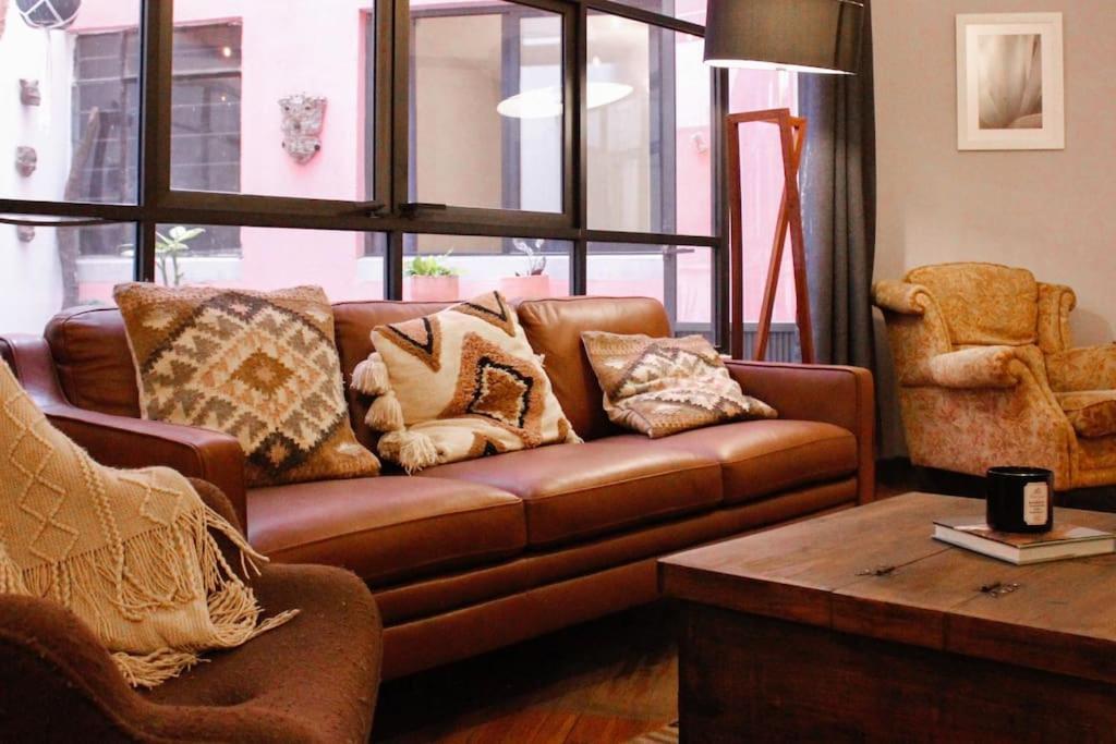 New Mex Inspired Bo-Ho Chic Apartment With Private Patio And Roof Terrace Мексико Сити Екстериор снимка